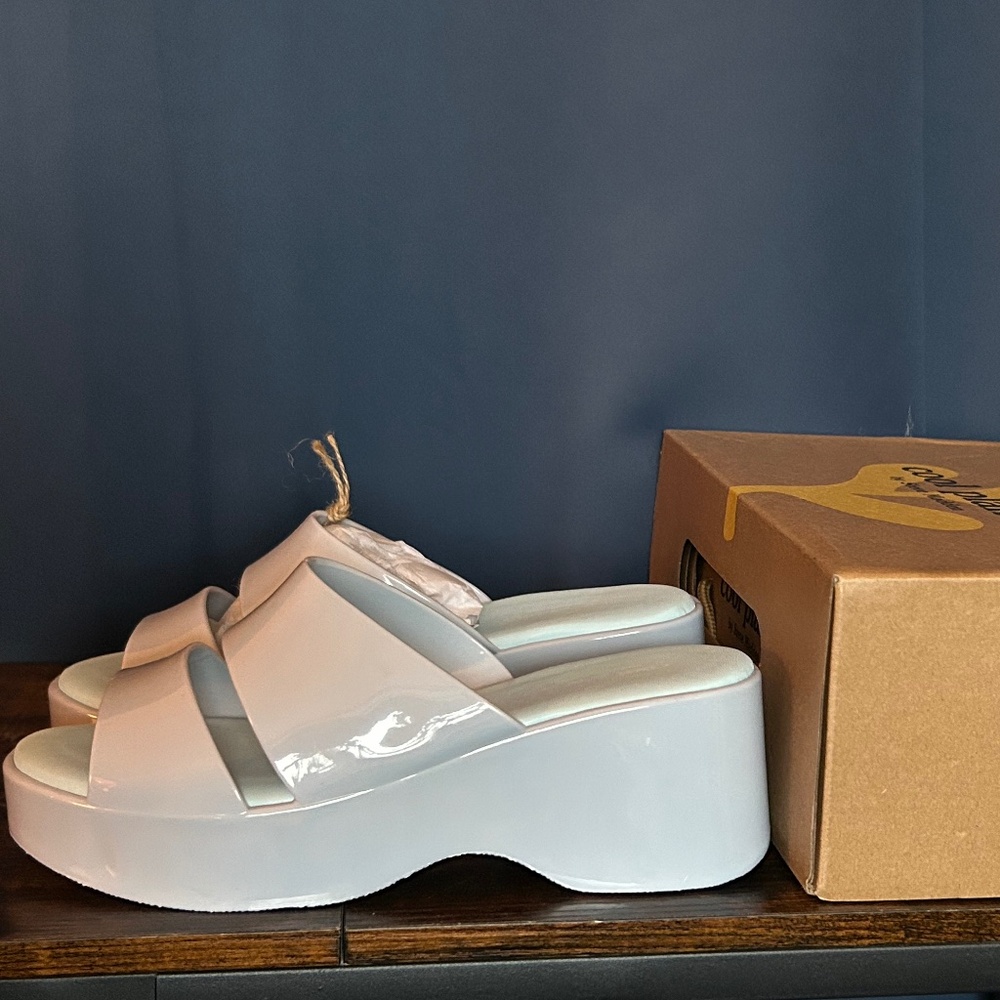 Cool Planet Steve Madden Baby Blue Platform Jelly Sandals - Picture 2 of 4